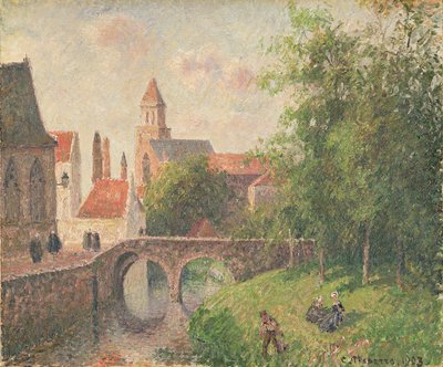 ブルージュ、オールド・ブリッジ（油彩・キャンバス） 作： Camille Pissarro
