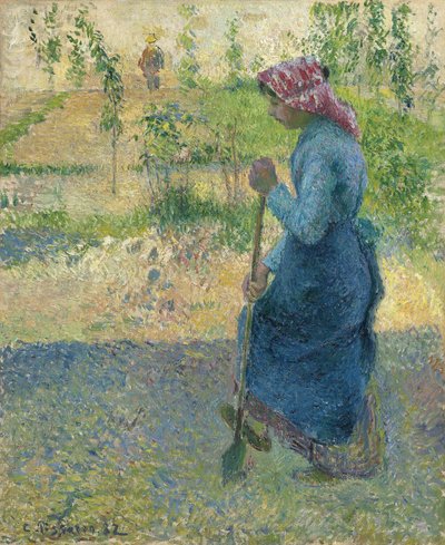 農民の掘り出し;農民の女性がくちばし 作： Camille Jacob Pissarro