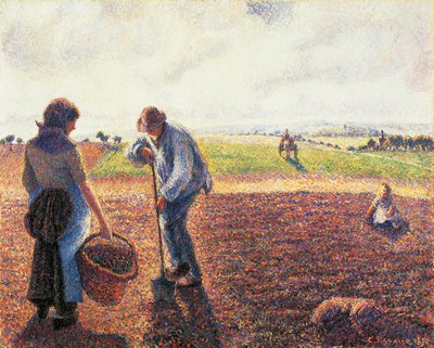 畑の農民たち（エラグニー 作： Camille Pissarro