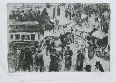 アーブル広場、パリ、c1897 作： Camille Pissarro