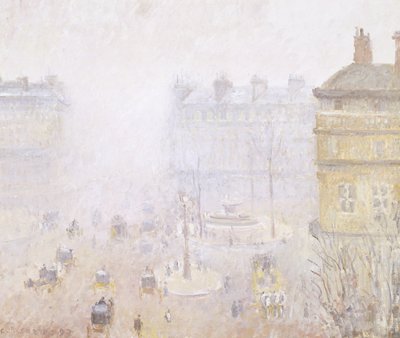 Place du Theater Francais：フォグエフェクト 作： Camille Jacob Pissarro