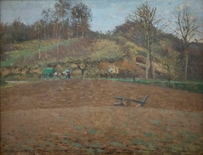 耕した土地 作： Camille Pissarro