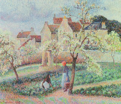 花の梅の木、1889年 作： Camille Jacob Pissarro