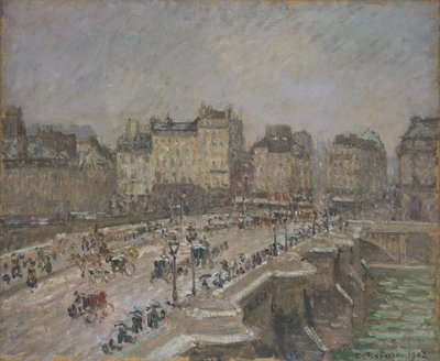 ポンヌフ、雪の効果、第2シリーズ」1902年 作： Camille Pissarro