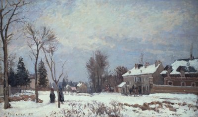 ヴェルサイユからサンジェルマン、ルーヴシエンヌ、そして雪の影響への道 作： Camille Pissarro