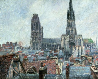 ルーアン旧市街の屋根。灰色の天気（大聖堂 作： Camille Pissarro