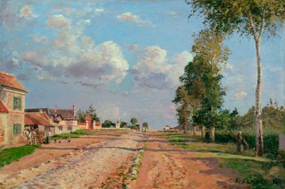 ベルサイユへの道、ロッカンクール (フランス) - カミーユ・ピサロ (1830-1903) の絵画、キャンバスに油彩 作： Camille Pissarro