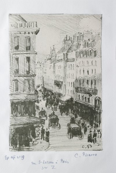 サン・ラザール通り、パリ、1​​897年 作： Camille Pissarro