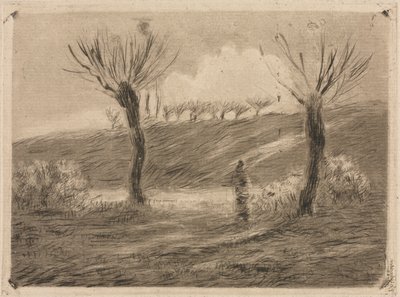 沈む太陽 作： Camille Pissarro