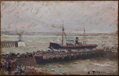 LeHavreで港に入る船 作： Camille Jacob Pissarro