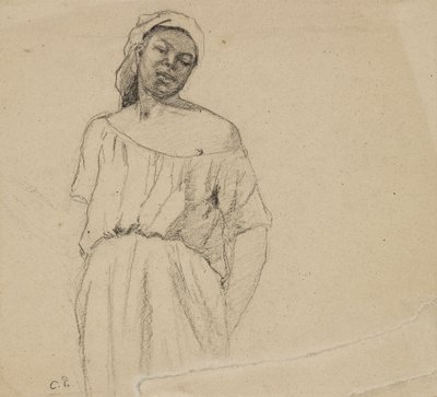 ネグレスの研究、c1860 作： Camille Pissarro