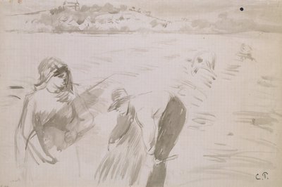 ポントワーズ近郊の畑で働く収穫人の研究（1882年 作： Camille Pissarro