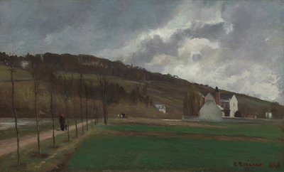 冬のマルヌ川のほとり 作： Camille Pissarro