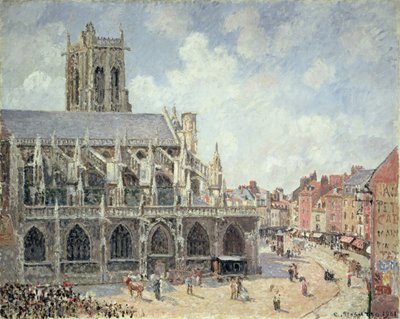 ディエップの聖ジャック教会、朝日 作： Camille Jacob Pissarro
