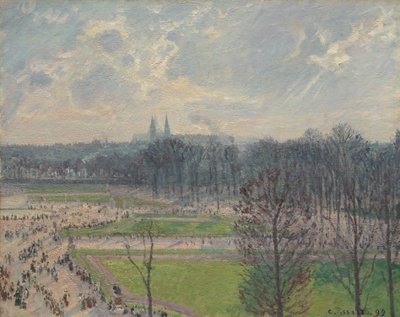 1899年の冬の午後のチュイルリー庭園。 作： Camille Jacob Pissarro