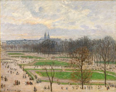 1899年の冬の午後のチュイルリー庭園。 作： Camille Jacob Pissarro
