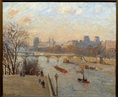 パリのルーヴル美術館とポン・デ・ザール美術館 カミーユ・ピサロ（1830-1903）の絵画 19世紀 ランス、Musee des Beaux Arts 作： Camille Jacob Pissarro