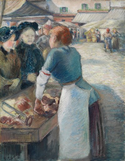 市場の屋台 作： Camille Pissarro