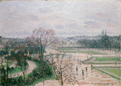 チュイルリー公園、雨の日、1899年 作： Camille Pissarro