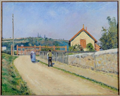 ポントワーズ近郊、パティスの鉄道障壁 カミーユ・ピサロ（1830-1903）の絵画 1873年 ワシントン州フィリップス・コレクション 作： Camille Jacob Pissarro