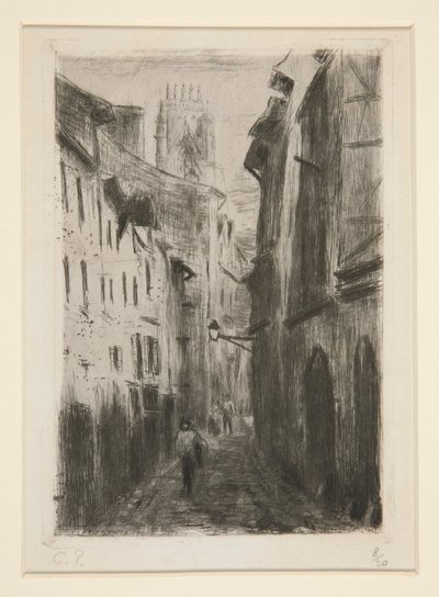 ストリート ？ ルーアン (Rue des Arpents) [ルーアンの通り (Rue des Arpents)] 作： Camille Pissarro