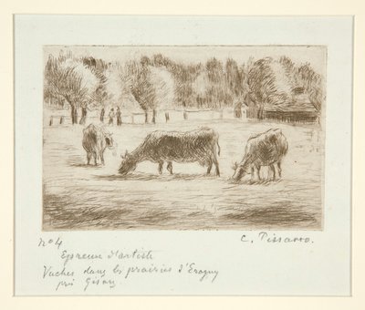 草原の牛 作： Camille Pissarro