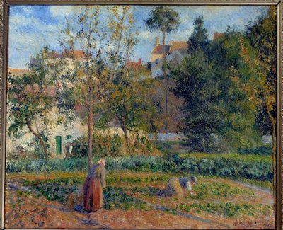 エルミタージュ美術館（ポントワーズ）の菜園 カミーユ・ピサロ（1830-1903）の絵画 1879年 日の丸0,55x0,65 m パリ、オルセー美術館 作： Camille Jacob Pissarro