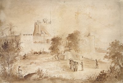軍事要塞、Christiansfort、Charlotte Amalie、St Thomas、西インド諸島の眺め 作： Camille Jacob Pissarro