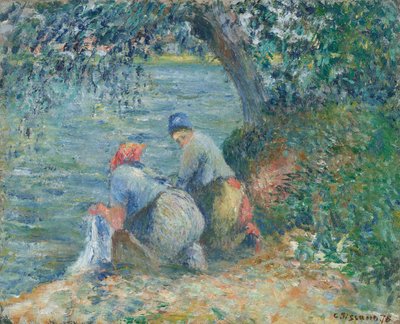 水辺の洗濯婦、ポントワーズ、1878 年。 作： Camille Pissarro