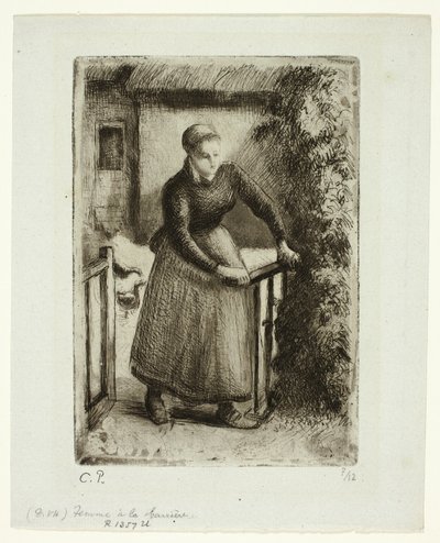 門の女 作： Camille Pissarro