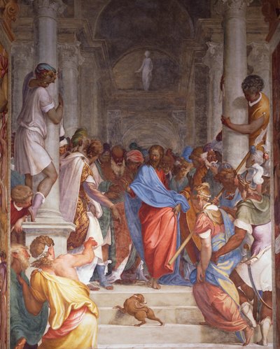 Adúltera antes de Cristo, afresco de Camillo Boccaccino (1501-1546) no presbitério da Igreja de San Sigismondo, Cremona, Itália 作： Camillo Boccaccino