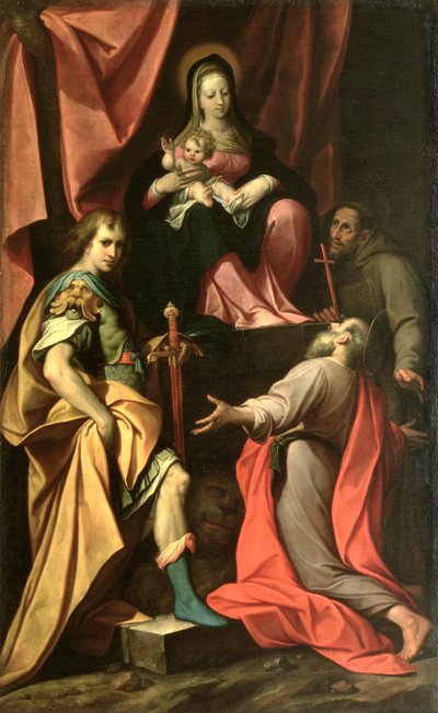 聖ビタリス、聖ジェローム、聖フランシスと聖母子 作： Camillo Procaccini
