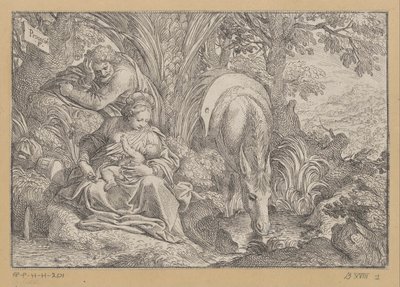 エジプトへの逃亡中の休息 作： Camillo Procaccini