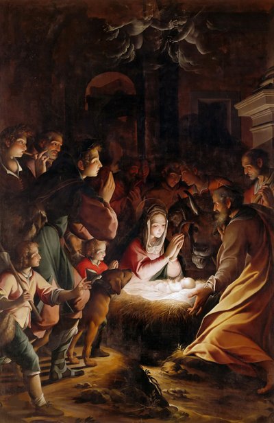 羊飼いの崇拝、c。 1615年。 作： Camillo Procaccini