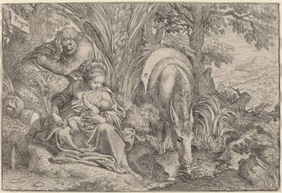 エジプトへの逃亡中の休息 作： Camillo Procaccini