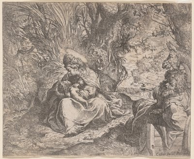 エジプトへの飛行の残り、1587-1590。 作： Camillo Procaccini