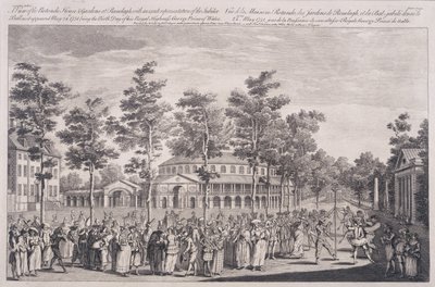 1751年5月24日、パールによって刻まれたHRHの誕生日を祝うボールでのラネラーハウスのロタンダの眺め 作： Canaleti