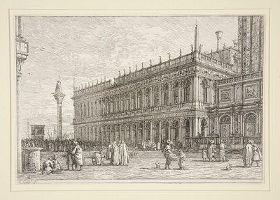 書店。 V.、シリーズ Vedute (ビュー) から 作： Canaletto (Giovanni Antonio Canal)