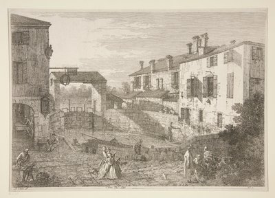 Le Porte del Dolo (The Locks of Dolo)、シリーズ Vedute (Views) から 作： Canaletto (Giovanni Antonio Canal)