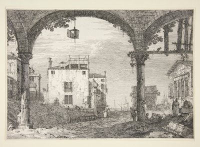 Le Portique a la lanterne (The Portico with the Lantern), シリーズ Vedute (Views) より 作： Canaletto (Giovanni Antonio Canal)