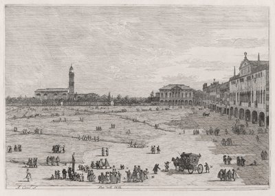 広報？ della Valle (Prato della Vale)、シリーズ Vedute (Views) から 作： Canaletto (Giovanni Antonio Canal)