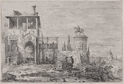 シリーズVedute（Views）の騎馬記念碑 作： Canaletto (Giovanni Antonio Canal)