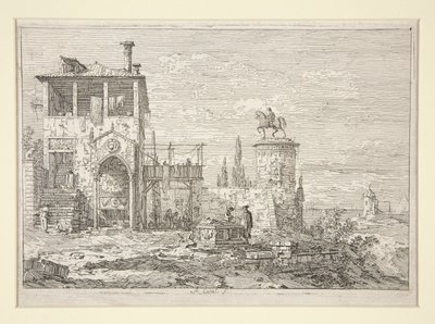 シリーズVedute（Views）の騎馬記念碑 作： Canaletto (Giovanni Antonio Canal)