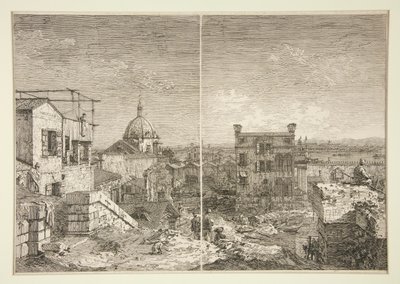 シリーズVedute（Views）の碑文のある家[および] Perstyleのある家 作： Canaletto (Giovanni Antonio Canal)
