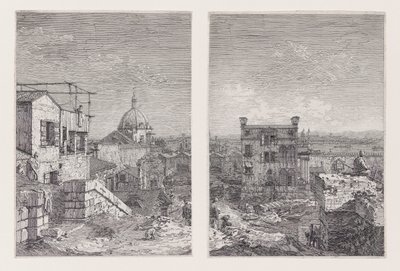 シリーズVedute（Views）の碑文のある家 作： Canaletto (Giovanni Antonio Canal)