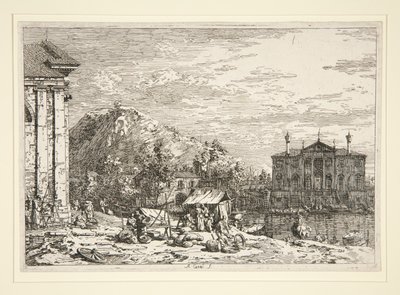 シリーズVedute（Views）のDoloの市場 作： Canaletto (Giovanni Antonio Canal)
