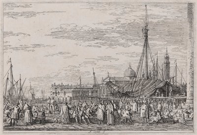シリーズVedute（Views）のMoloの市場 作： Canaletto (Giovanni Antonio Canal)