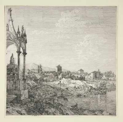 司教のいる町の眺め 作： Canaletto (Giovanni Antonio Canal)