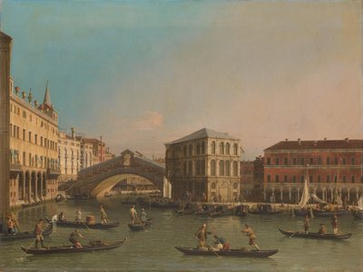 リアルト橋とフォンダコ デイ テデスキのある大運河 作： Canaletto (workshop of)