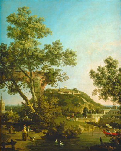 宮殿のある英国の風景カプリッチョ、c。 1754年。 作： Canaletto